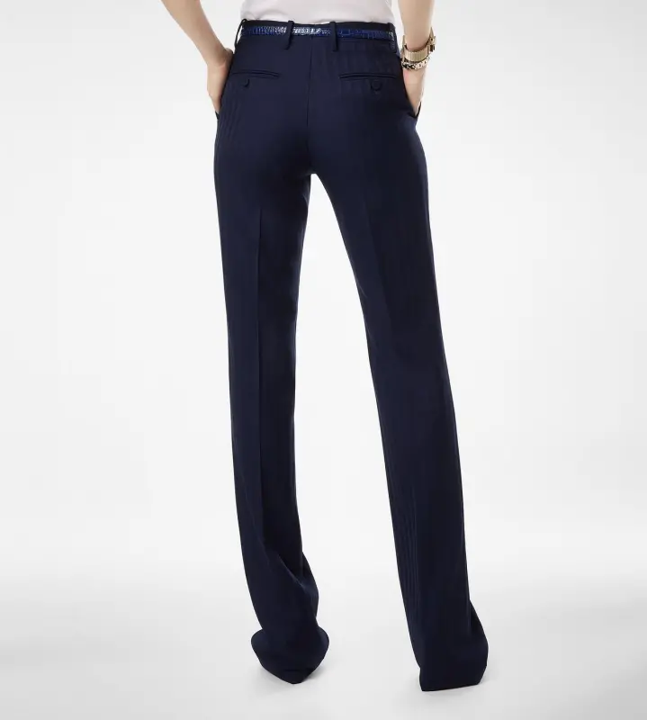 TONAL STRIPE VIRGIN WOOL TAILORED STRAIGHT PANTS OCEAN CAVERN online